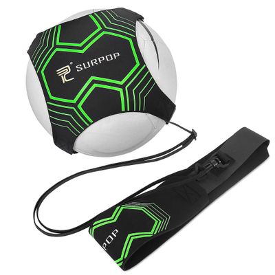 Soccer/Volleyball/Rugby Trainer, Football Kick Throw Solo Practice Training Aid Control Skills Adjustable Waist Belt for Kids Adults (Glow)