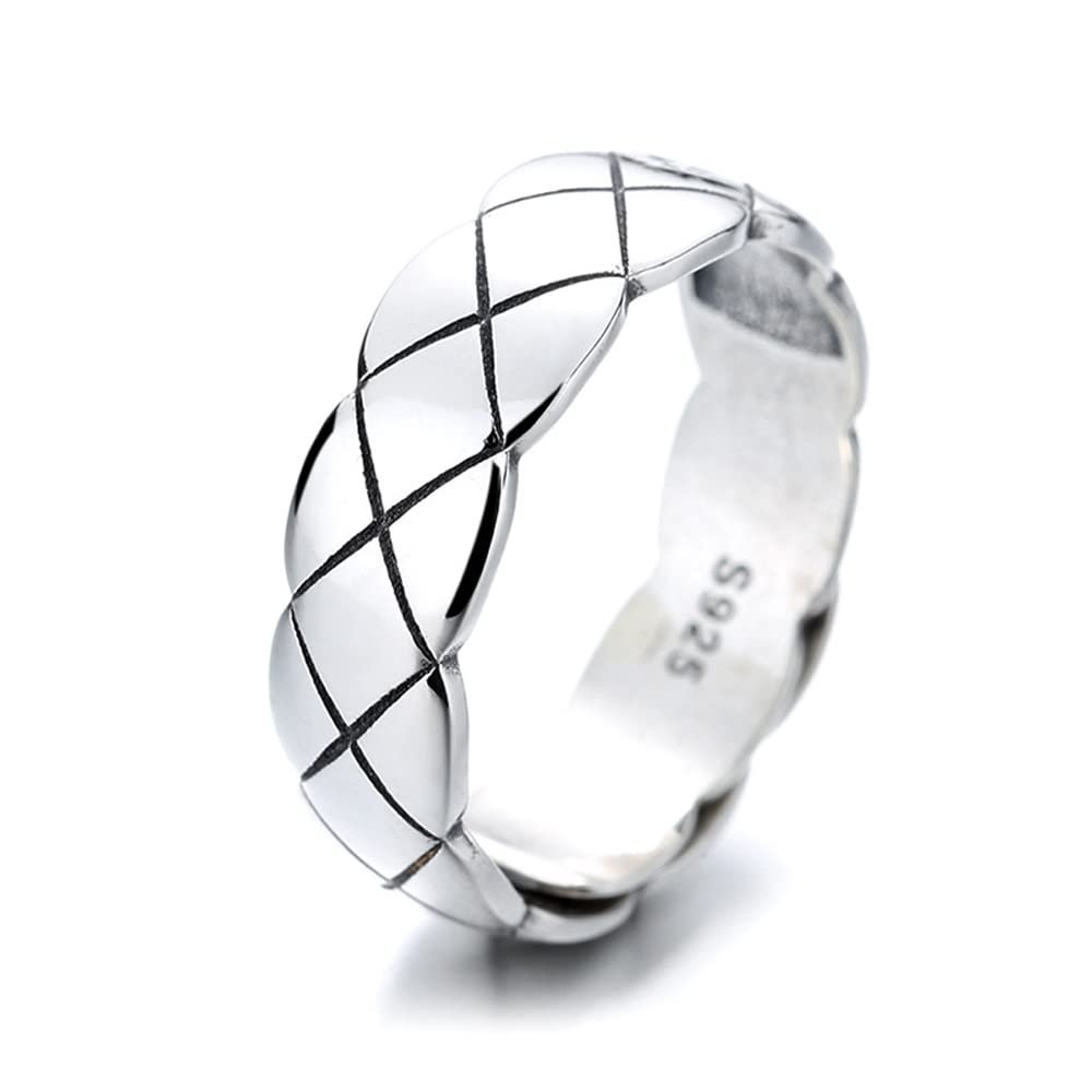 WCB1FPu S925 Silver Rings Women's Personality Rings Vintage Adjustable Crow's Feet Rings Sterling Silver Personality Rings