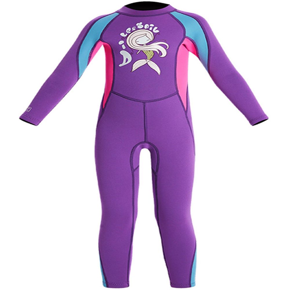 Boys Girls Wetsuit Set 2.5mm Long Sleeve Front Zip Thermal Wetsuit Swimsuits for Surfing Dive Snorkeling Water Sports