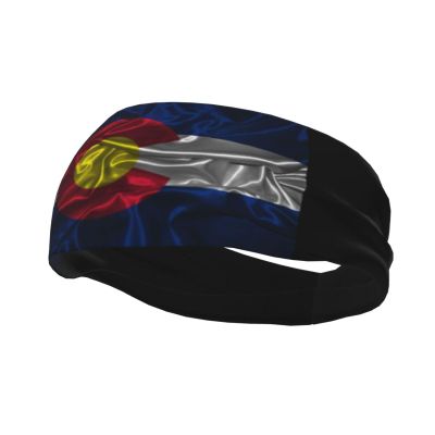 Silk Style Flag of Colorado Headbands for Women Men Breathable Sports Headband Outdoor Interior Sports Wicking Hair Ties Leisure Hair Bands