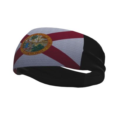 Flag of Florida Knitting Effect Headbands for Women Men Breathable Sports Headband Outdoor Interior Sports Wicking Hair Ties Leisure Hair Bands