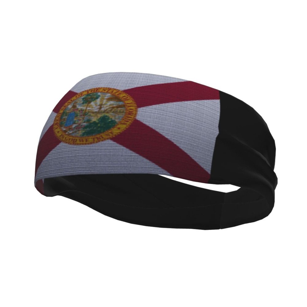 Flag of Florida Knitting Effect Headbands for Women Men Breathable Sports Headband Outdoor Interior Sports Wicking Hair Ties Leisure Hair Bands