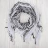 Aonal Military Shemagh Tactical Desert Scarf, 100% Cotton Keffiyeh Neck Head Scarf Wrap for Men Women,X-White & Black(2 pcs) view 3