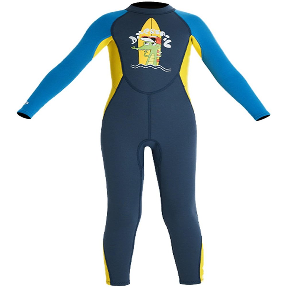 Boys Girls Wetsuit Set 2.5mm Long Sleeve Front Zip Thermal Wetsuit Swimsuits for Surfing Dive Snorkeling Water Sports