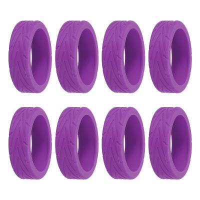PATIKIL Luggage Wheels Covers, 8Pcs Luggage Wheel Protector Covers Silicone Suitcase Wheel Covers for Suitcase Most 8-Spinner Wheels Caster, Purple