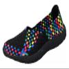 Lifup Women's Sidewalk Slip on Flat Elastic Woven Walking Shoes Lightweight Breathable Mesh Walking Sneakers Running Shoes Multicoloured 6.5 view 1