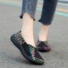 Lifup Women's Sidewalk Slip on Flat Elastic Woven Walking Shoes Lightweight Breathable Mesh Walking Sneakers Running Shoes Multicoloured 6.5 view 2