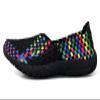 Lifup Women's Sidewalk Slip on Flat Elastic Woven Walking Shoes Lightweight Breathable Mesh Walking Sneakers Running Shoes Multicoloured 6.5 view 3