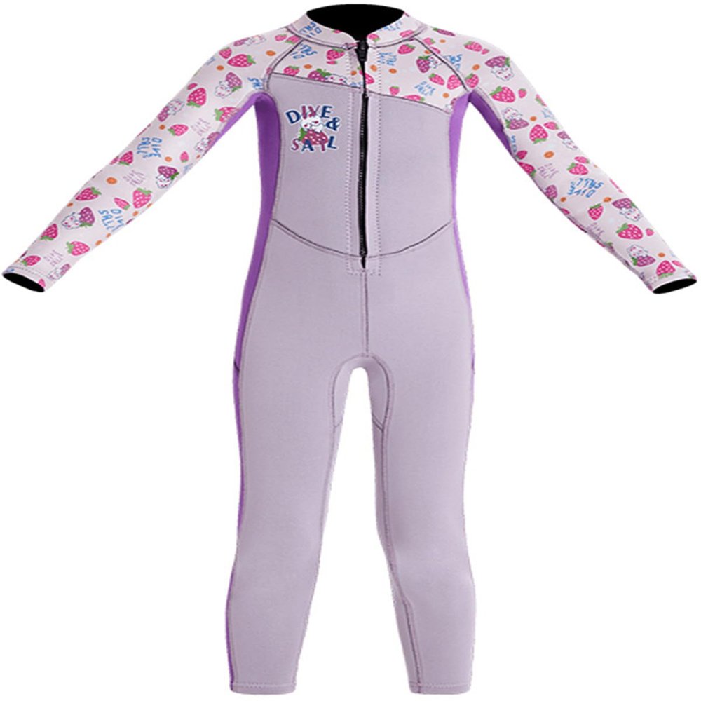 Boys Girls Wetsuit Set 2.5mm Long Sleeve Front Zip Thermal Wetsuit Swimsuits for Surfing Dive Snorkeling Water Sports