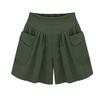 GOKKILRW Shorts for Women Summer Casual Elastic High Waisted Wide Leg Beach Loose Fit Short Pants with Pockets Trendy Solid Office Work Shorts Green view 1