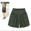 GOKKILRW Shorts for Women Summer Casual Elastic High Waisted Wide Leg Beach Loose Fit Short Pants with Pockets Trendy Solid Office Work Shorts Green view 2