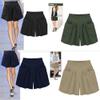 GOKKILRW Shorts for Women Summer Casual Elastic High Waisted Wide Leg Beach Loose Fit Short Pants with Pockets Trendy Solid Office Work Shorts Green view 3