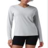 Pioneer Camp Women's UV Sun Protection SPF Shirt V Neck UPF 50+ Long Sleeve Workout Tops Quick Dry Rash Guard Hiking Running Light Grey view 1