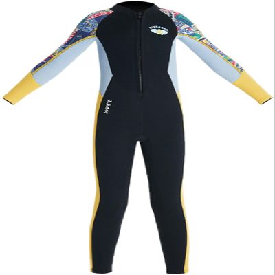 Boys Girls Wetsuit Set 2.5mm Long Sleeve Front Zip Thermal Wetsuit Swimsuits for Surfing Dive Snorkeling Water Sports