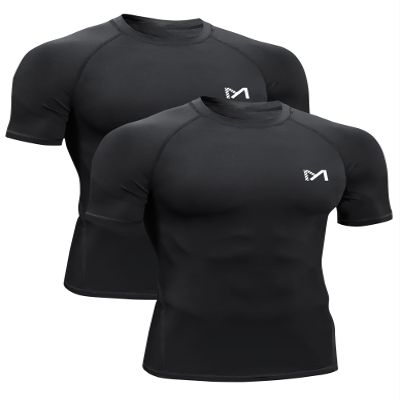 Mens Compression Shirts Short Sleeve Workout Shirt, Quick Dry Top Baselayer Athletic Shapewear Undershirts for Men