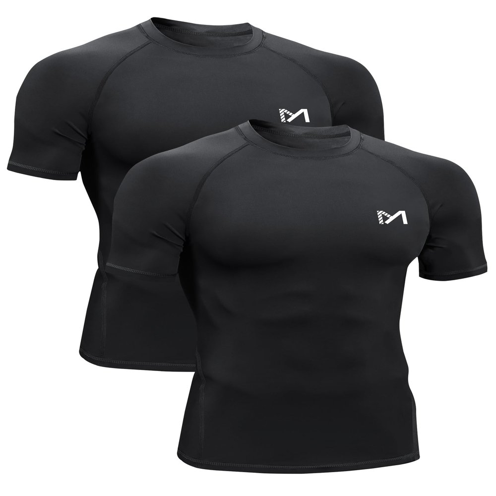 Mens Compression Shirts Short Sleeve Workout Shirt, Quick Dry Top Baselayer Athletic Shapewear Undershirts for Men