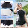 Girl Swimwear Quick Dry Zipper Swimsuits Short Sleeve Rash Guard Water Sports Surfing Swimsuits with Shorts Two Piece Sun Protection Swimsuit view 2