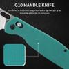 CJRB Prado Pocket Knife 3.76" AR-RPM9 Sand Polish Steel Blade G10 Handle Crossbar Lock Folding Pocket Knife for Men Outdoor Survival Camping and EDC, J1936 Aqua Green view 4