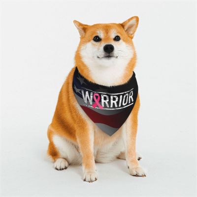 Brease Cancer Warrior Aweareness Ribbon Pet Scarf Washable Adjustable for Dogs Cat Pet