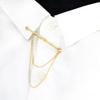 2PCS Tassel Chain Brooch Collar Cravat Pin Necktie Collar Bar Tie Shirt Tie Clip Tie Chain Shirt Collar Chain Stick Pin Brooch view 3