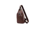Holibanna Men Pu Leather Crossbody Sling Bag Usb Headphone Port Lightweight Chest Bag for Outdoor Sports and Daily Wear Dark Brown view 1