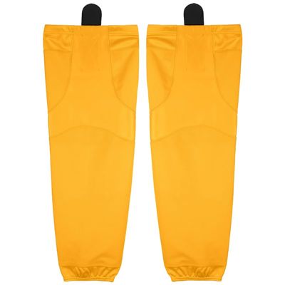 PEAR SOX Stock Polyester Pro-Mesh Ice Hockey Solid Socks for Senior, Junior Athletes - Breathable Mesh Inserts, Two Sewn-in Straps, Ergonomic Fit Elastic Ankle (Athletic Gold, Medium)