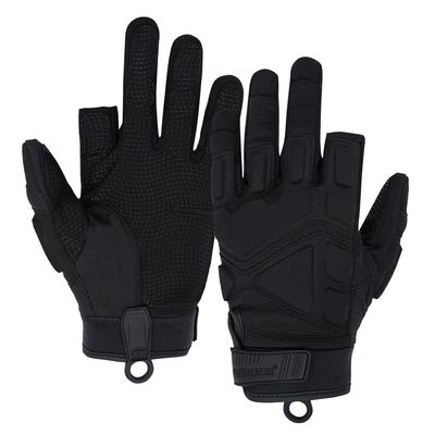 Seibertron S.O.L.A.G-HI 2.0 Half Index Finger Tactical Gloves - Water Resistant Impact Gloves for Airsoft, Hunting, and Hiking Black XS