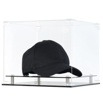 DisplayGifts Pro UV Protection Baseball Cap Hat Display Case Holder Stand Perfect for Baseball, Football or Snapback Caps (All Sides Clear)