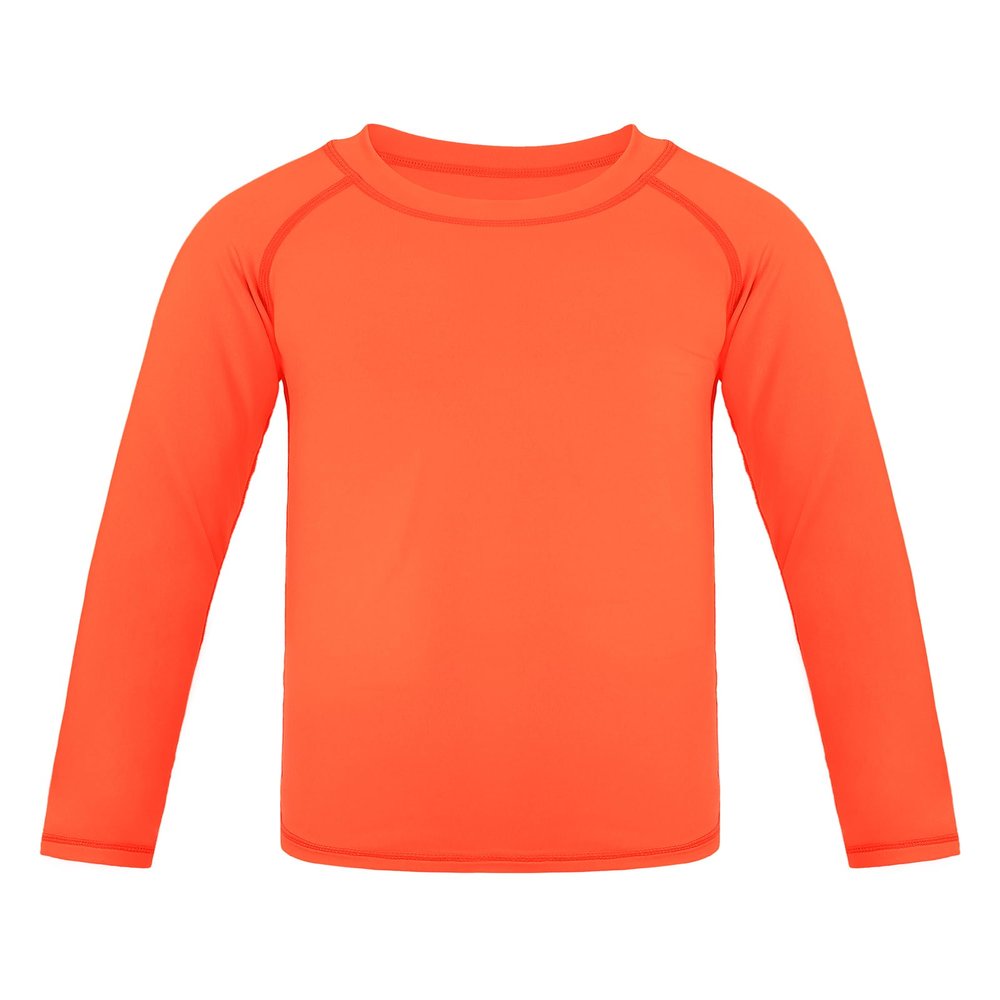 Auranso Boys Rash Guard Swim Shirt UPF 50+ Long Sleeve Sun Protection Quick Dry Shirt Orange Color 14-15Years