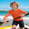 Auranso Boys Rash Guard Swim Shirt UPF 50+ Long Sleeve Sun Protection Quick Dry Shirt Orange Color 14-15Years view 3