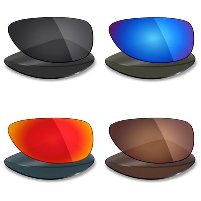 Mryok 4 Pair Polarized Replacement Lenses for Ray-Ban Cockpit RB3362 56mm Sunglass - Stealth Black/Fire Red/Ice Blue/Bronze Brown