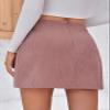 Wenrine Womens Corduroy Mini Skirt High Waisted Basic Casual A-line Short Fall Winter Skirts Pink view 2
