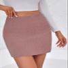 Wenrine Womens Corduroy Mini Skirt High Waisted Basic Casual A-line Short Fall Winter Skirts Pink view 3