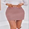 Wenrine Womens Corduroy Mini Skirt High Waisted Basic Casual A-line Short Fall Winter Skirts Pink view 4