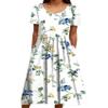Akivide Women Casual Short Sleeve Boho Floral Print Maxi Dress with Pocket Plus Size Summer Crewneck Flowy Beach Tshirt Dress view 1