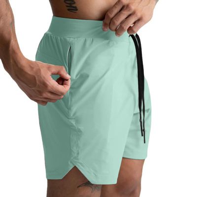 2026 Shorts for Men Side Split Solid Color Cut Out Short Pants Lightweight Loose Workout Running Jogging Pant Green
