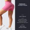 Aoxjox Biker Workout Shorts for Women with Pocket Legend Tummy Control High Waisted Athletic Gym Running Yoga Short 5" (Azalea Pink, Small) view 2