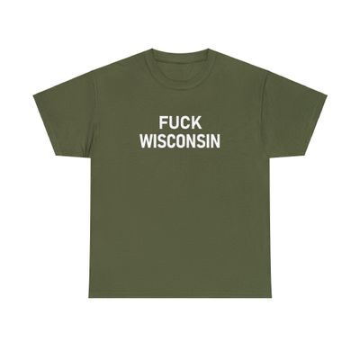 Brian Bula F Wisconsin Shirt Fun State of Wisconsin Sucks T-Shirt Olive 2XL