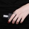 WCB1FPu Women's S925 Sterling Silver Ring Complex Fashion Cross Stitching Chain Index Finger Ring Open Adjustable Ring view 2