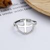 WCB1FPu Women's S925 Sterling Silver Ring Complex Fashion Cross Stitching Chain Index Finger Ring Open Adjustable Ring view 4