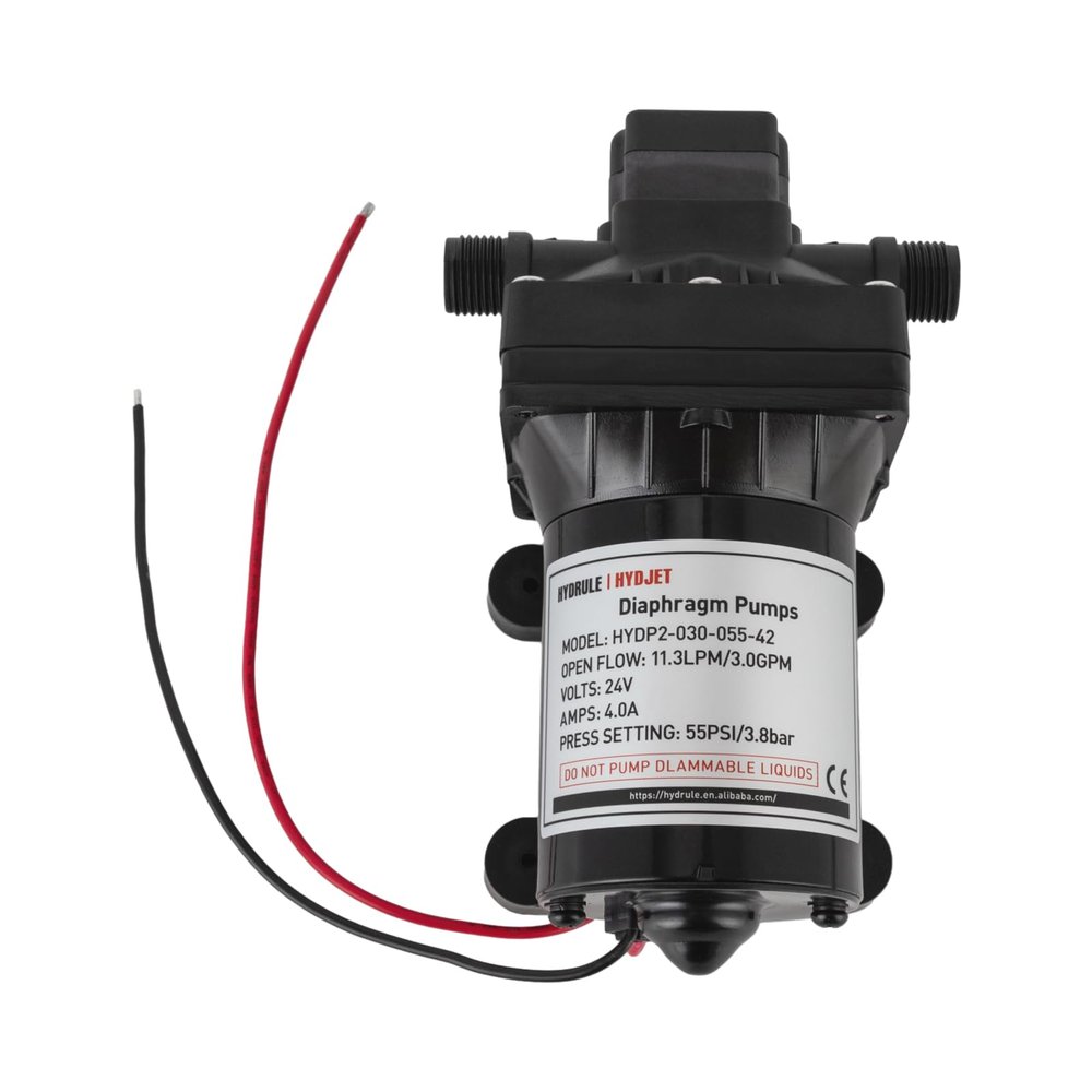 Ageanbri Black Fresh Water Pump RV Water Pump RV/Boat Water Pump Booster Self-priming Pump Water Diaphragm Pressure Pump 24V 3.0GPM Self-priming Pump 55PSI Pressure Pump for Bathroom Kitchen RV