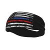 an American Flag with Police and Firefighter Stripes Headbands for Women Men Breathable Sports Headband Outdoor Interior Sports Wicking Hair Ties Leisure Hair Bands view 1
