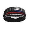 an American Flag with Police and Firefighter Stripes Headbands for Women Men Breathable Sports Headband Outdoor Interior Sports Wicking Hair Ties Leisure Hair Bands view 2