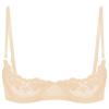 renvena Women's Sexy 1/4 Cup Lace Bra Balconette Mesh Underwired Unlined Demi Shelf Bra Daily Wear Nude B Large view 1