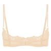 renvena Women's Sexy 1/4 Cup Lace Bra Balconette Mesh Underwired Unlined Demi Shelf Bra Daily Wear Nude B Large view 2