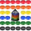 Wettarn 36 Pcs Foam Ice Hockey Pucks Indoor Knee Hockey Pucks with Mesh Bag for Kids Adults Practicing and Classic Training Official Regulation Diameter 3" (Colorful) view 1