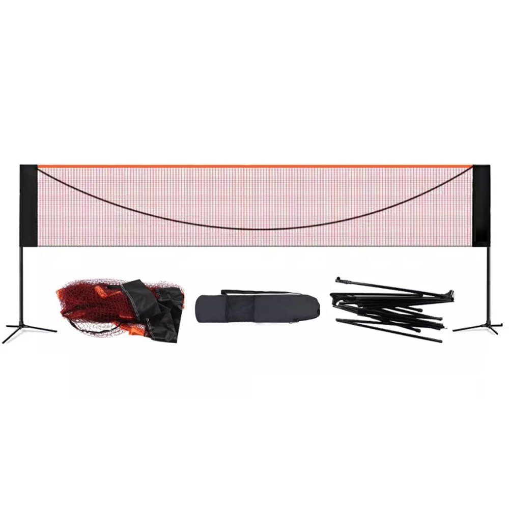 EABWLLPY Badminton Net with Stand 10/14/17/20ft, Foldable Tennis Volleyball Pickleball Net Set, for Indoor Sports Field (Size : 5.1m/17ft)