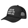Ask Me About My Huge Ass Trucker Hat Adjustable Mesh Baseball Cap for Men Women Black view 2
