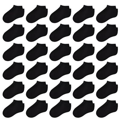 SPTRAMLE Toddler Socks 30 Pairs Kids Low Cut Socks for Boys Girls 2-4 Years Old Baby Children No Show Ankle Sock Black