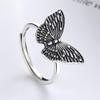 WCB1FPu Women's Personality Ring S925 Silver Ring Retro Adjustable Fashion Butterfly Open Ring Jewelry view 3